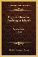 English Literature Teaching In Schools