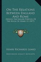 On The Relations Between England And Rome