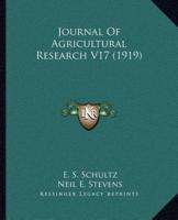 Journal Of Agricultural Research V17 (1919)