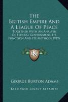 The British Empire And A League Of Peace