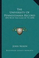 The University Of Pennsylvania Record