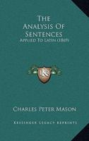 The Analysis Of Sentences