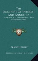 The Doctrine Of Interest And Annuities