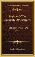 Register Of The University Of Oxford V1