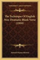 The Technique Of English Non-Dramatic Blank Verse (1910)