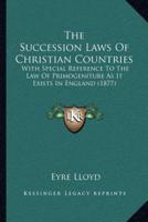 The Succession Laws Of Christian Countries