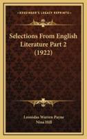 Selections From English Literature Part 2 (1922)