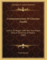 Commemorazione Di Giacomo Zanella