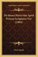 De Immo Particvlae Apvd Priscos Scriptores Vsv (1904)
