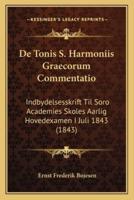 De Tonis S. Harmoniis Graecorum Commentatio