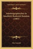 Autobiographisches In Smollett's Roderick Random (1903)