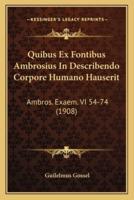 Quibus Ex Fontibus Ambrosius In Describendo Corpore Humano Hauserit