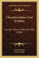 Charakteristiken Und Kritiken