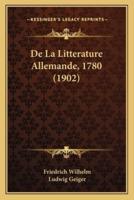 De La Litterature Allemande, 1780 (1902)