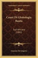 Cenni Di Glottologia Bantu