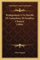 Prolegomeni A Le Novelle Di Canterbury Di Geoffrey Chaucer (1904)