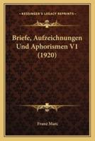 Briefe, Aufzeichnungen Und Aphorismen V1 (1920)