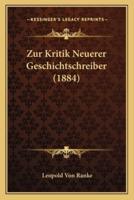 Zur Kritik Neuerer Geschichtschreiber (1884)