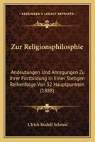 Zur Religionsphilosphie