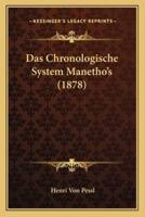 Das Chronologische System Manetho's (1878)