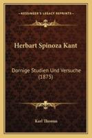 Herbart Spinoza Kant
