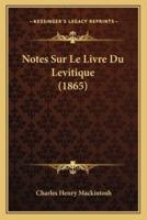 Notes Sur Le Livre Du Levitique (1865)