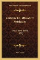 Critique Et Litterature Musicales