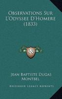 Observations Sur L'Odyssee D'Homere (1833)