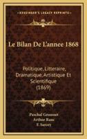 Le Bilan De L'Annee 1868