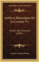 Archives Historiques De La Correze V1