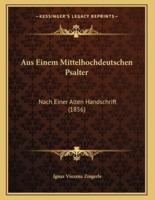 Aus Einem Mittelhochdeutschen Psalter