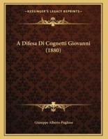 A Difesa Di Cognetti Giovanni (1880)