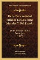 Della Personalidad Juridica De Los Entes Morales Y Del Estado