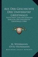 Aus Der Geschichte Der Universitat Greifswald