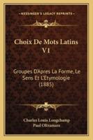 Choix De Mots Latins V1