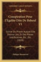 Conspiration Pour L'Egalite Dite De Babeuf V1