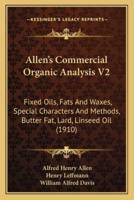 Allen's Commercial Organic Analysis V2