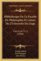 Bibliotheque De La Faculte De Philosophie Et Lettres De L'Universite De Liege