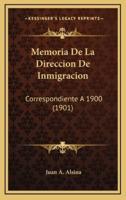 Memoria De La Direccion De Inmigracion