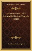 Assunto Primo Della Scienza Del Diritto Naturale (1820)