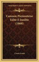 Cansson Piemonteise Edite E Inedite (1868)