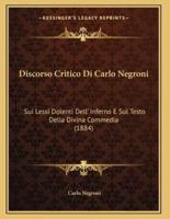 Discorso Critico Di Carlo Negroni
