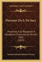 Discours De S. De Sacy