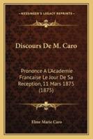 Discours De M. Caro