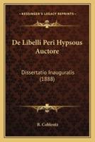 De Libelli Peri Hypsous Auctore