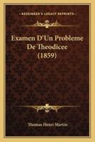 Examen D'Un Probleme De Theodicee (1859)