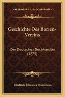 Geschichte Des Borsen-Vereins