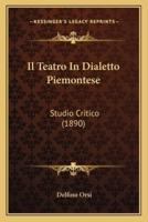 Il Teatro In Dialetto Piemontese