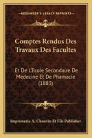 Comptes Rendus Des Travaux Des Facultes