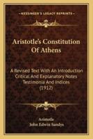 Aristotle's Constitution Of Athens